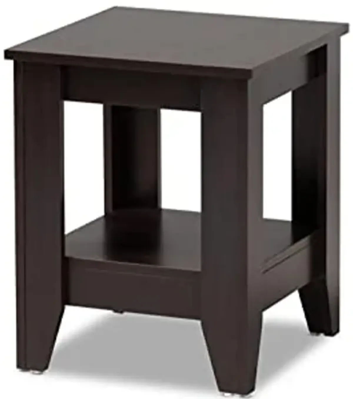 Baxton Studio Audra Modern and Contemporary Dark Brown Finished Wood End Table