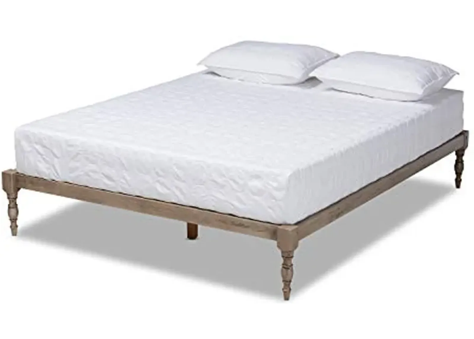 Baxton Studio Iseline Modern and Contemporary Antique Grey Finished Wood Full Size Platform Bed Frame