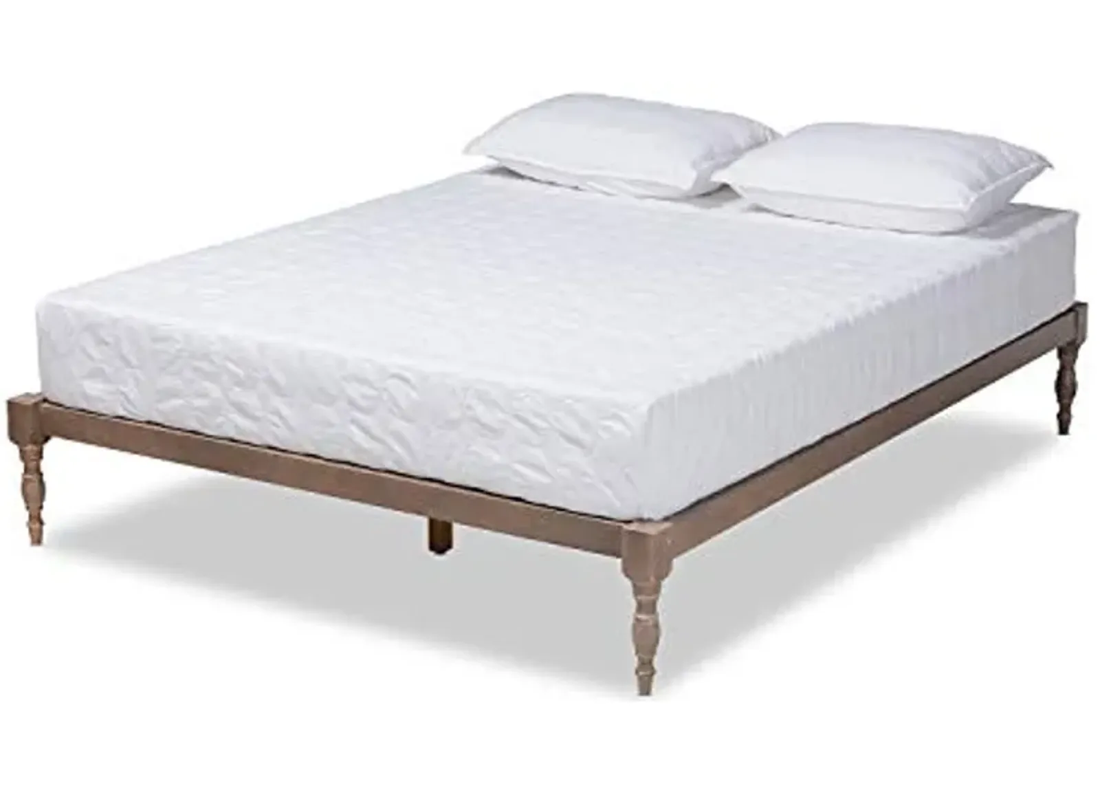 Baxton Studio Iseline Modern and Contemporary Antique Oak Finished Wood Full Size Platform Bed Frame