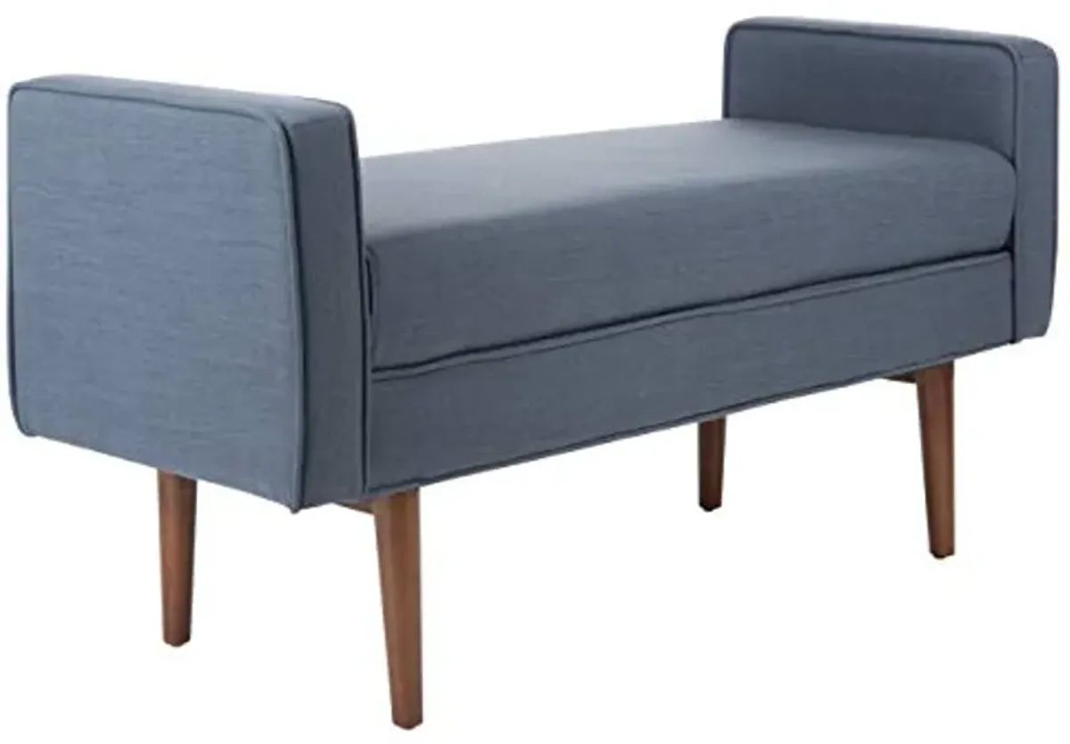 Safavieh Home Henri 49-inch Mid-Century Navy and Walnut Bench