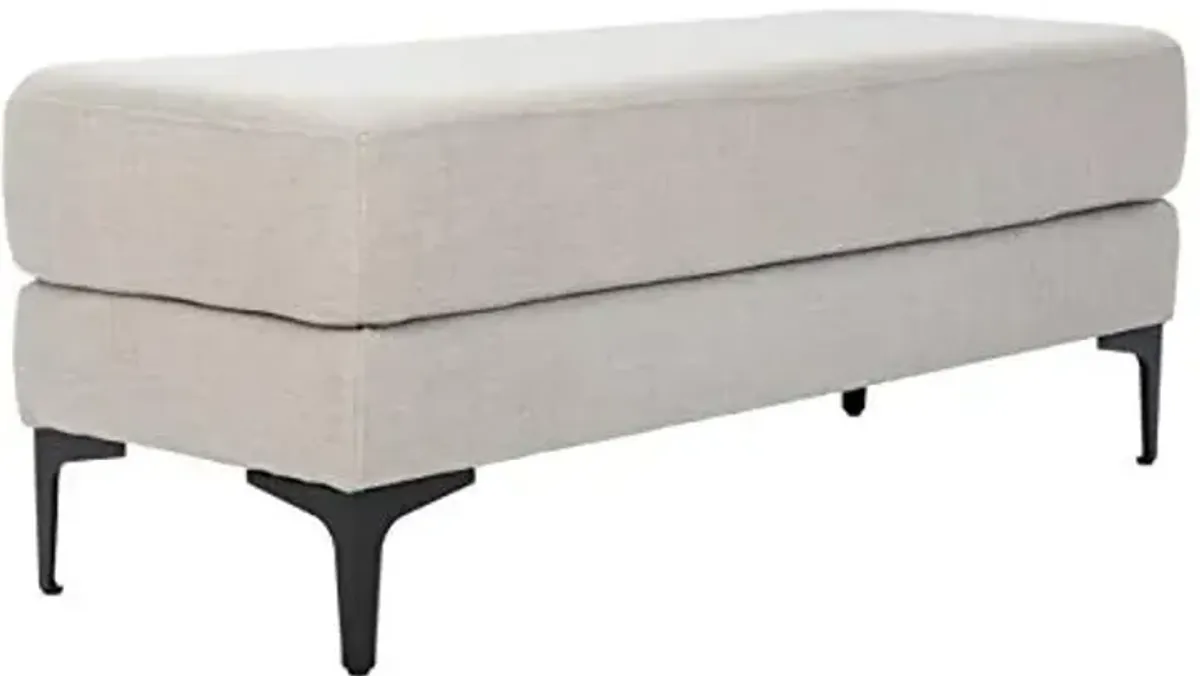 Safavieh Home Elise 48-inch Light Grey and Black Rectangular Bench