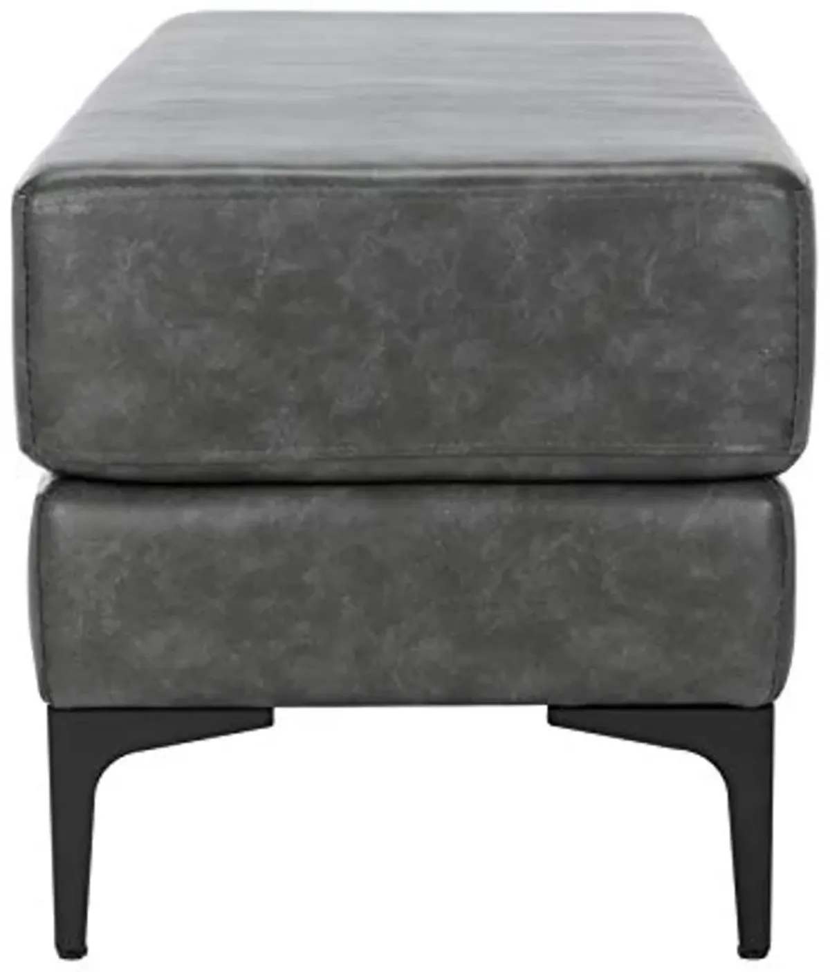 Safavieh Home Elise 48-inch Grey Faux Leather and Black Rectangular Bench