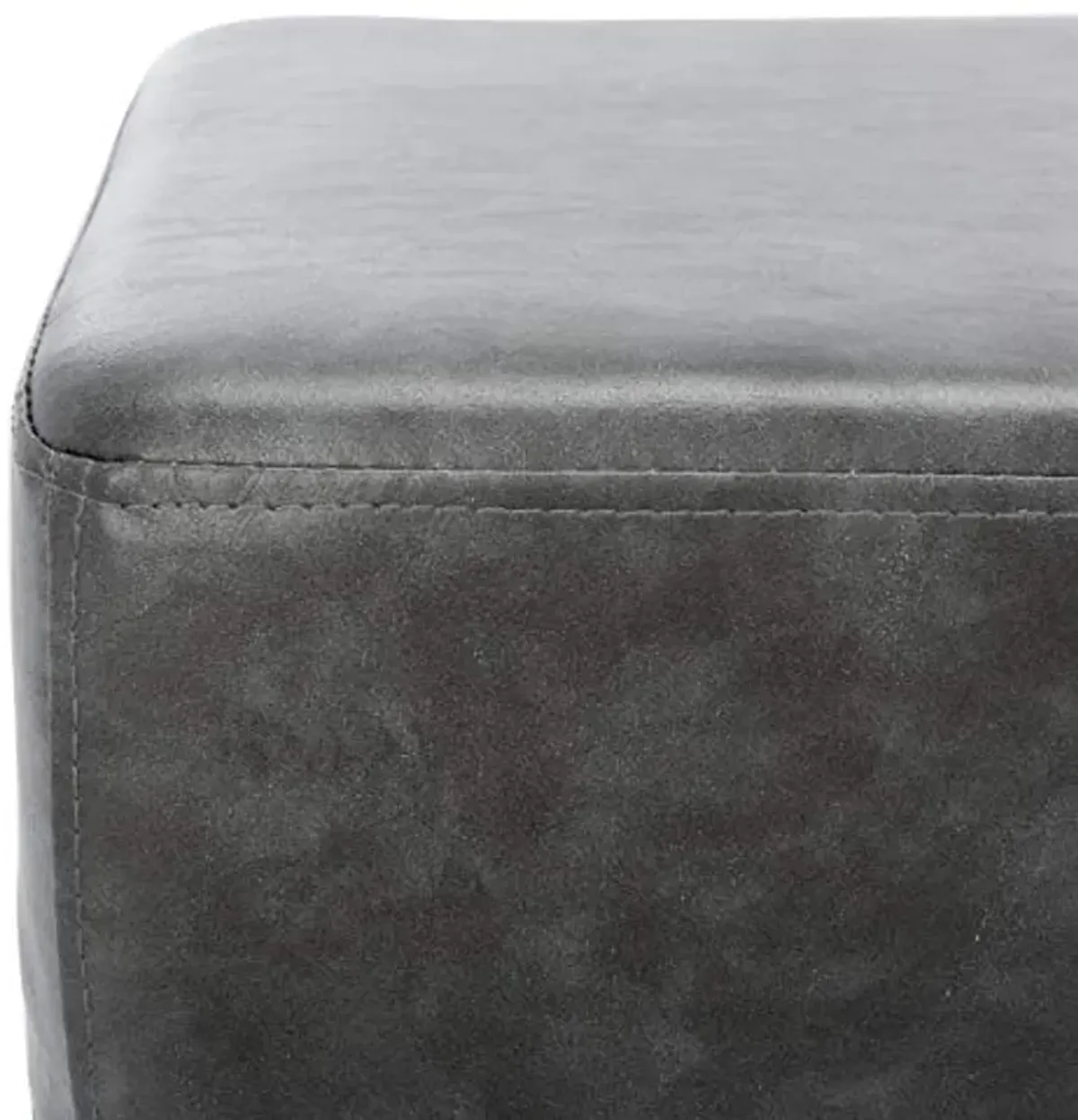 Safavieh Home Elise 48-inch Grey Faux Leather and Black Rectangular Bench