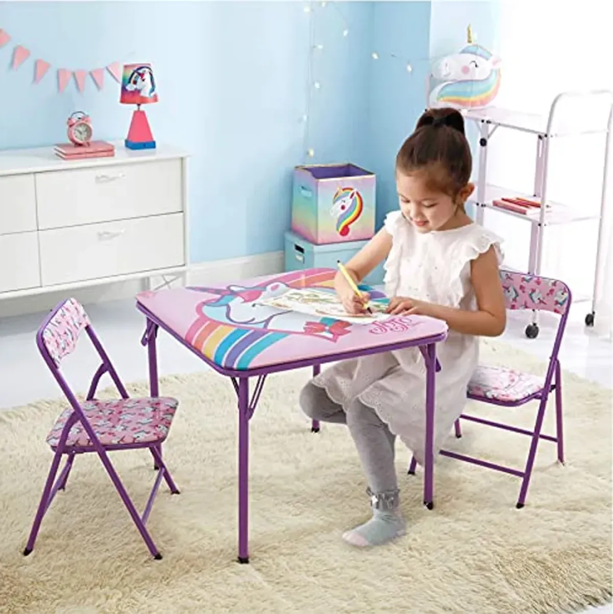 Idea Nuova Jojo Nickelodeon Siwa 3Piece Table Set with 2 Folding Chairs & 1 Table, Ages 3+