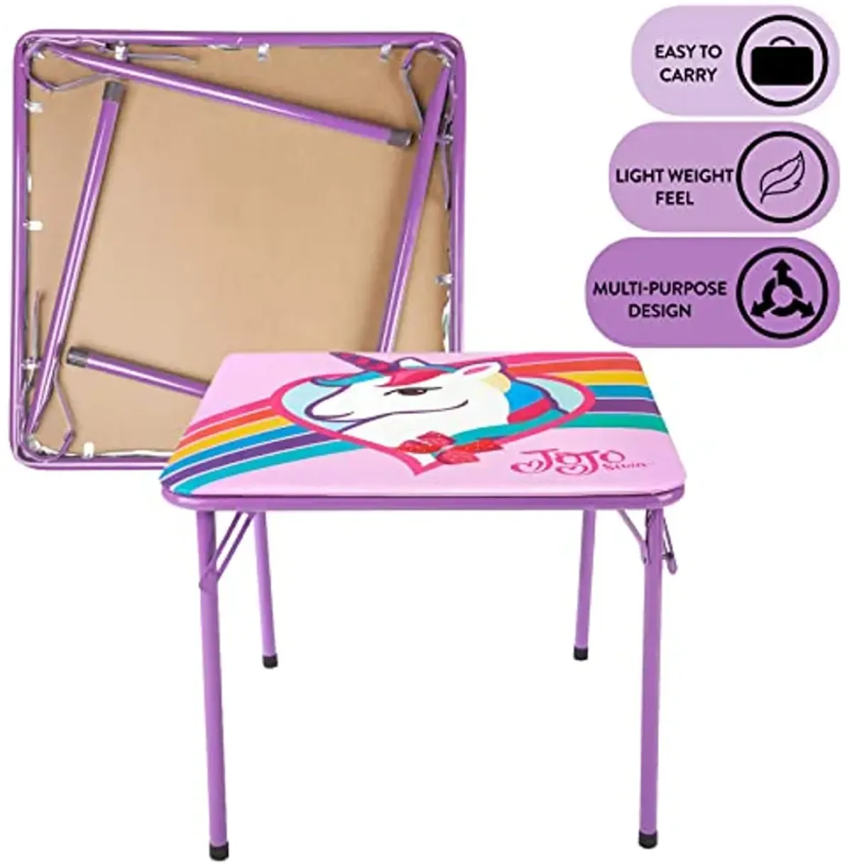 Idea Nuova Jojo Nickelodeon Siwa 3Piece Table Set with 2 Folding Chairs & 1 Table, Ages 3+