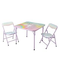 Heritage Kids Unicorn 3Piece Table & Chair Set with 2 Folding Chairs & 1 Table, Ages 3+, Mint