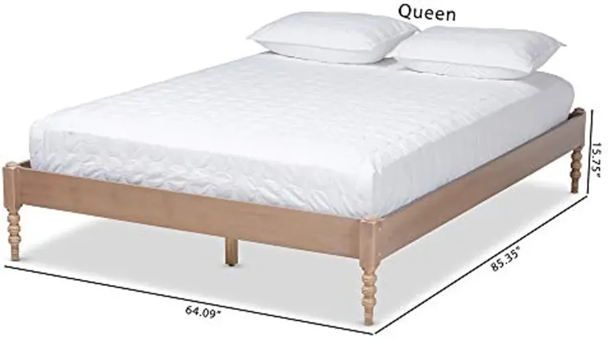 Baxton Studio Platform, Queen, Antique oak