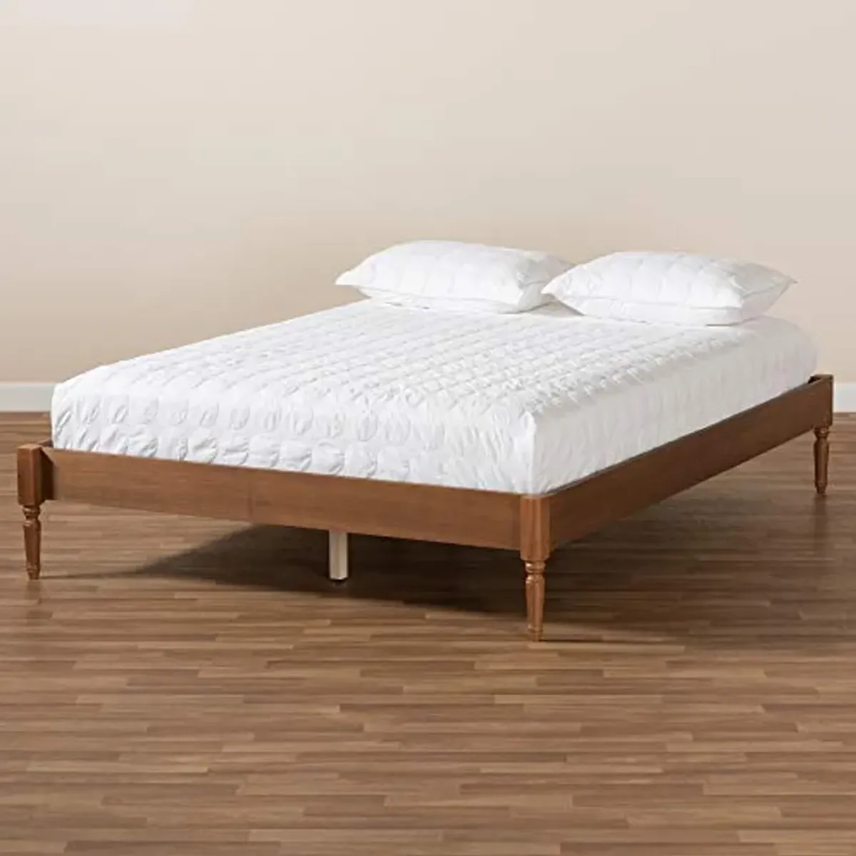 Baxton Studio Platform, Queen, Ash Walnut