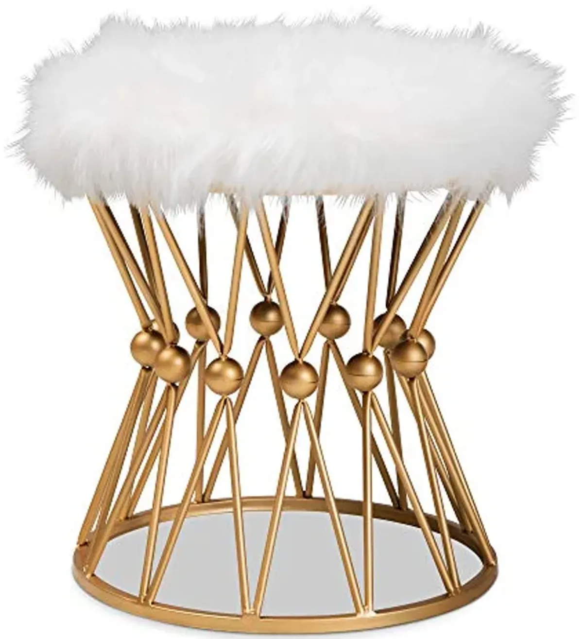 Baxton Studio Ottomans, White/Gold