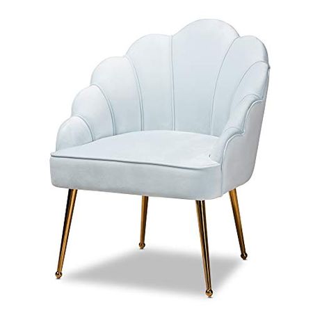Baxton Studio Chairs, Light Blue/Gold