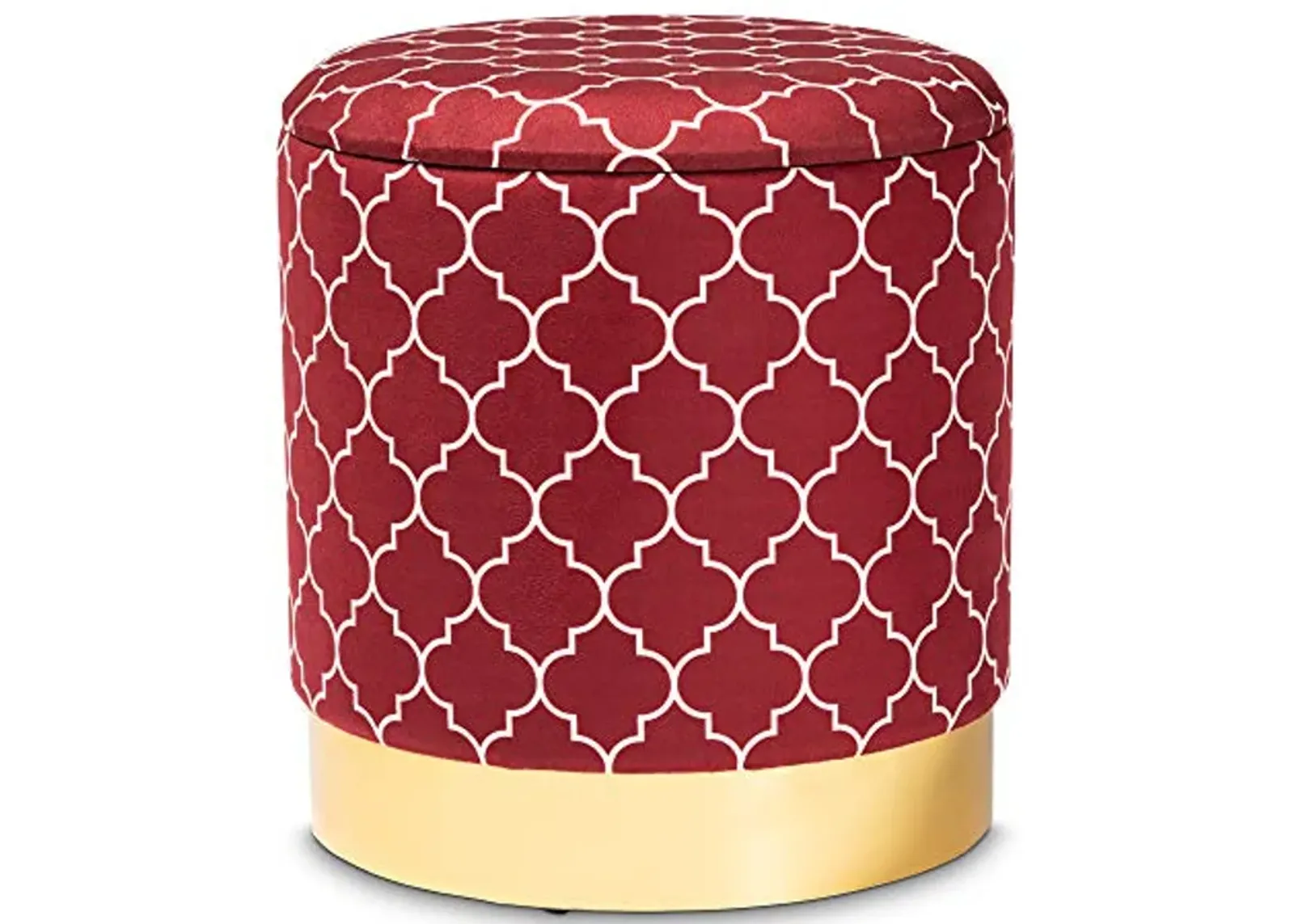 Baxton Studio Ottomans, Red/White/Gold