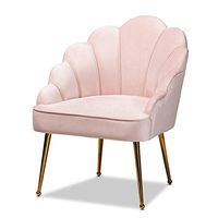 Baxton Studio Chairs, Light Pink/Gold
