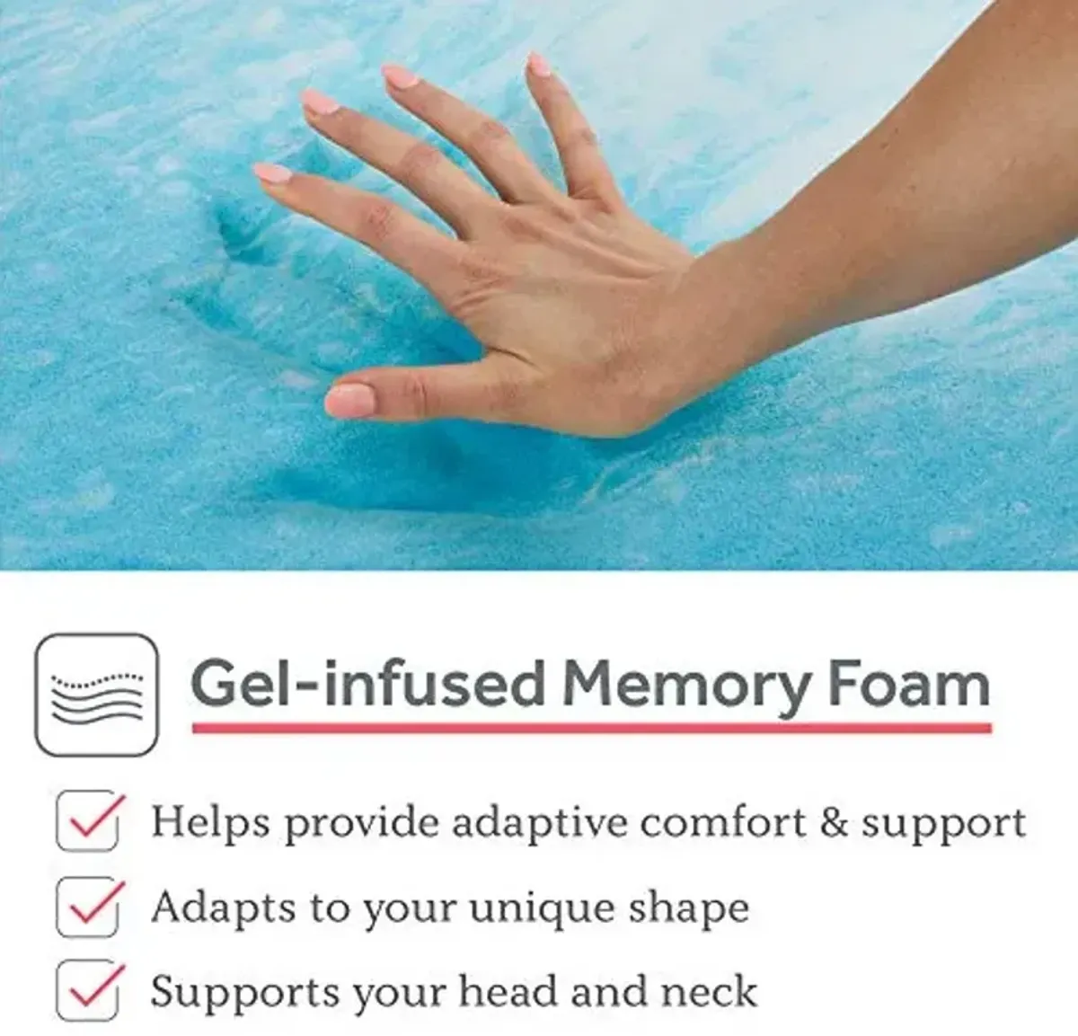 Sealy 1.5" SealyChill Gel Memory Foam Mattress Topper, California King, White