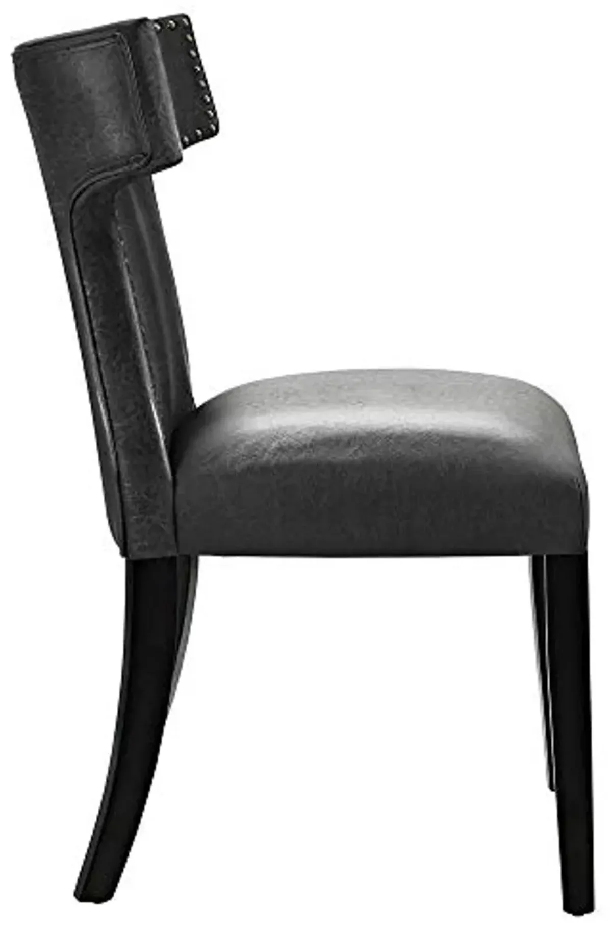 Modway Curve Vinyl Set of 2, Two Dining Chairs, Black