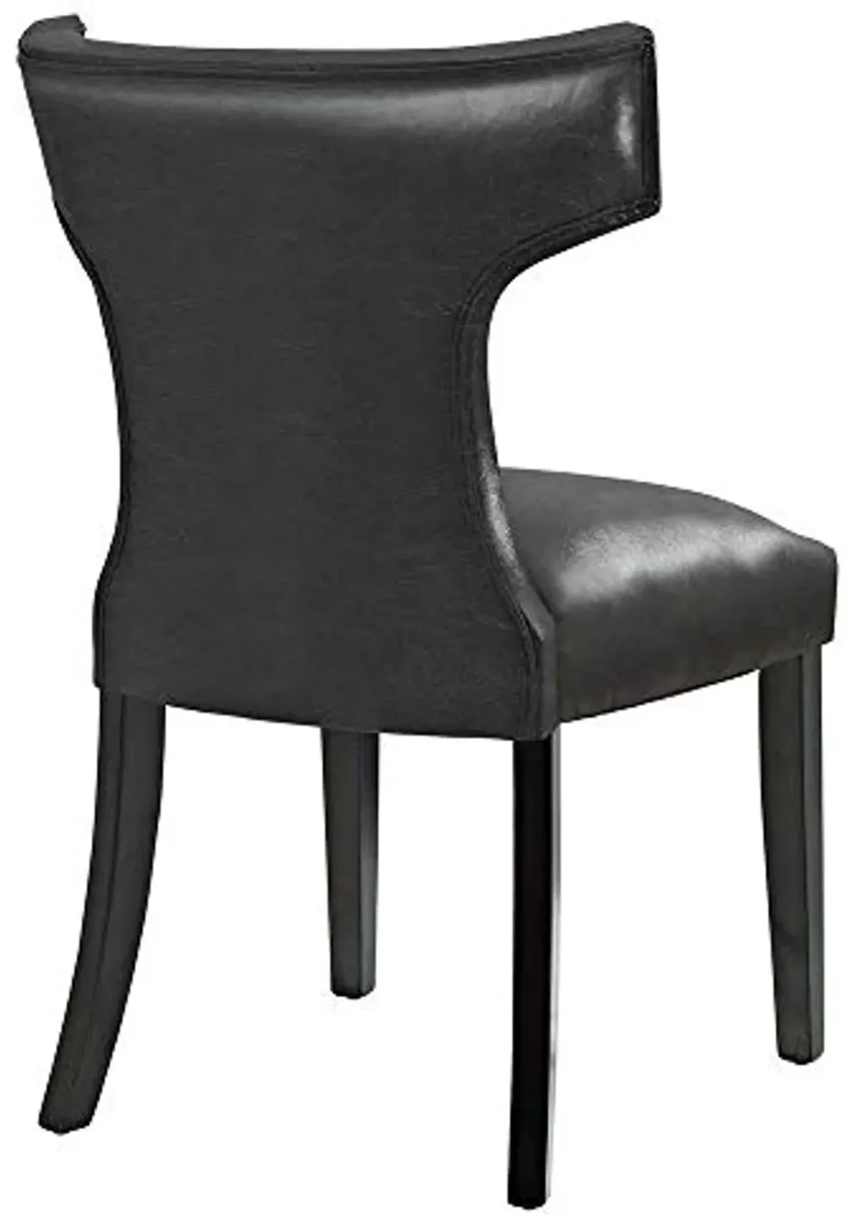 Modway Curve Vinyl Set of 2, Two Dining Chairs, Black