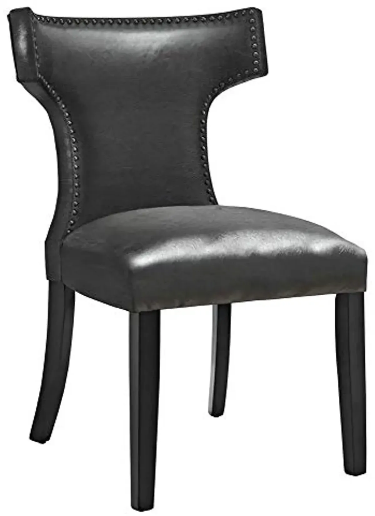 Modway Curve Vinyl Set of 2, Two Dining Chairs, Black