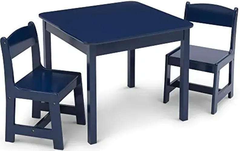 Delta Children MySize Kids Wood Table and Chair Set (2 Chairs Included), Deep Blue