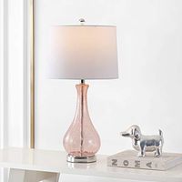 Safavieh Lighting Collection Finnley Light Blush Crackle 28-inch Bedroom Living Room Home Office Desk Nightstand Table Lamp (LED Bulb Included)