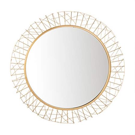 Safavieh Home Elsie Gold Round 29-inch Decorative Accent Mirror