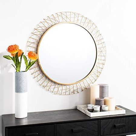 Safavieh Home Elsie Gold Round 29-inch Decorative Accent Mirror