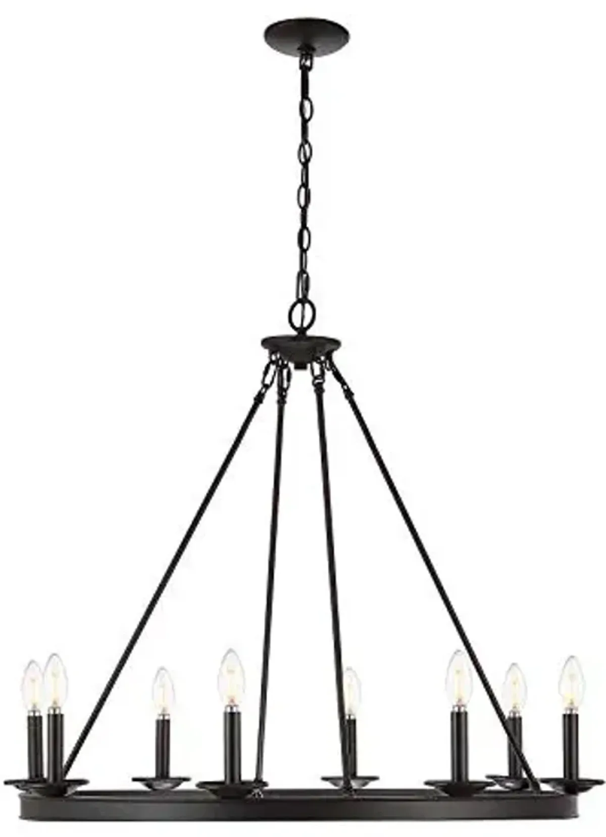 SAFAVIEH CHA4016A Fauna Oil-Rubbed Bronze 8-Light Linear (LED Bulbs Included) Chandelier, 0