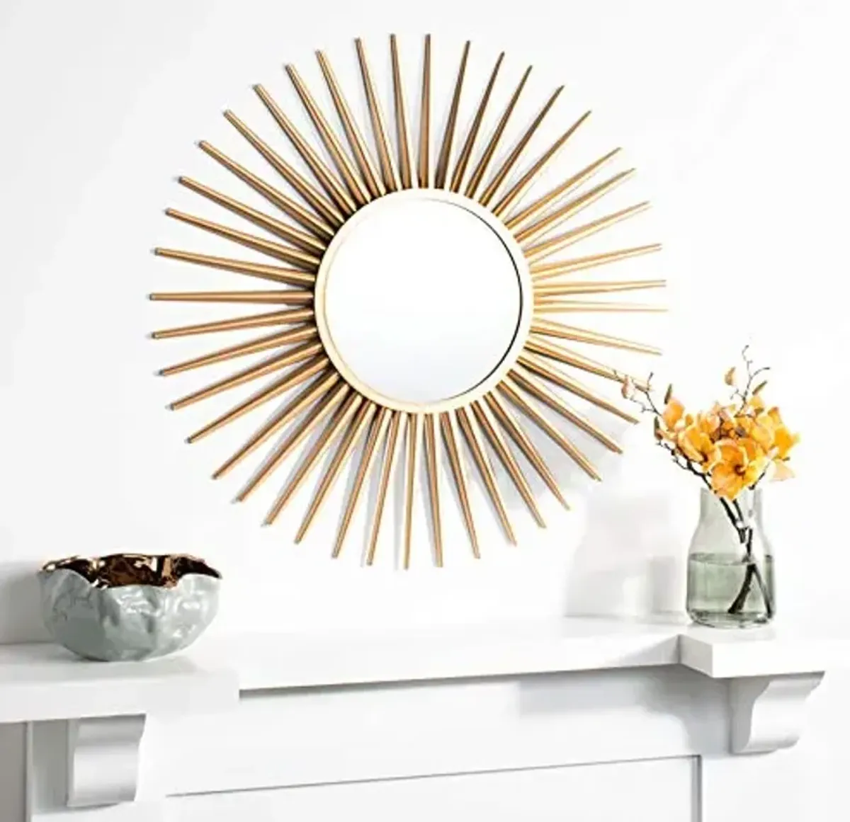 SAFAVIEH Home Collection Zyla 36-inch Gold Sunburst Round Mirror