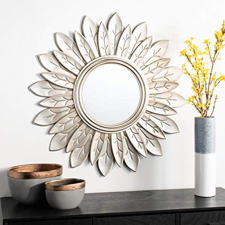 Safavieh Home Alba Champagne Flower Sunburst 30-inch Decorative Accent Mirror