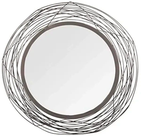 SAFAVIEH Home Nixie Black Round 29-inch Decorative Accent Mirror