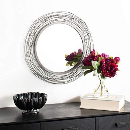 Safavieh Home Nixie Black Round 29-inch Decorative Accent Mirror