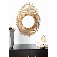 Safavieh Home Harson Gold Oval Sunburst 26-inch High Decorative Accent Mirror