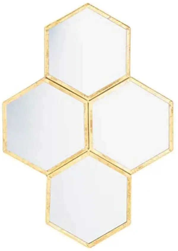 SAFAVIEH Home Galen Gold Foil Honeycomb 25-inch High Decorative Accent Mirror