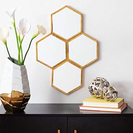 Safavieh Home Galen Gold Foil Honeycomb 25-inch High Decorative Accent Mirror