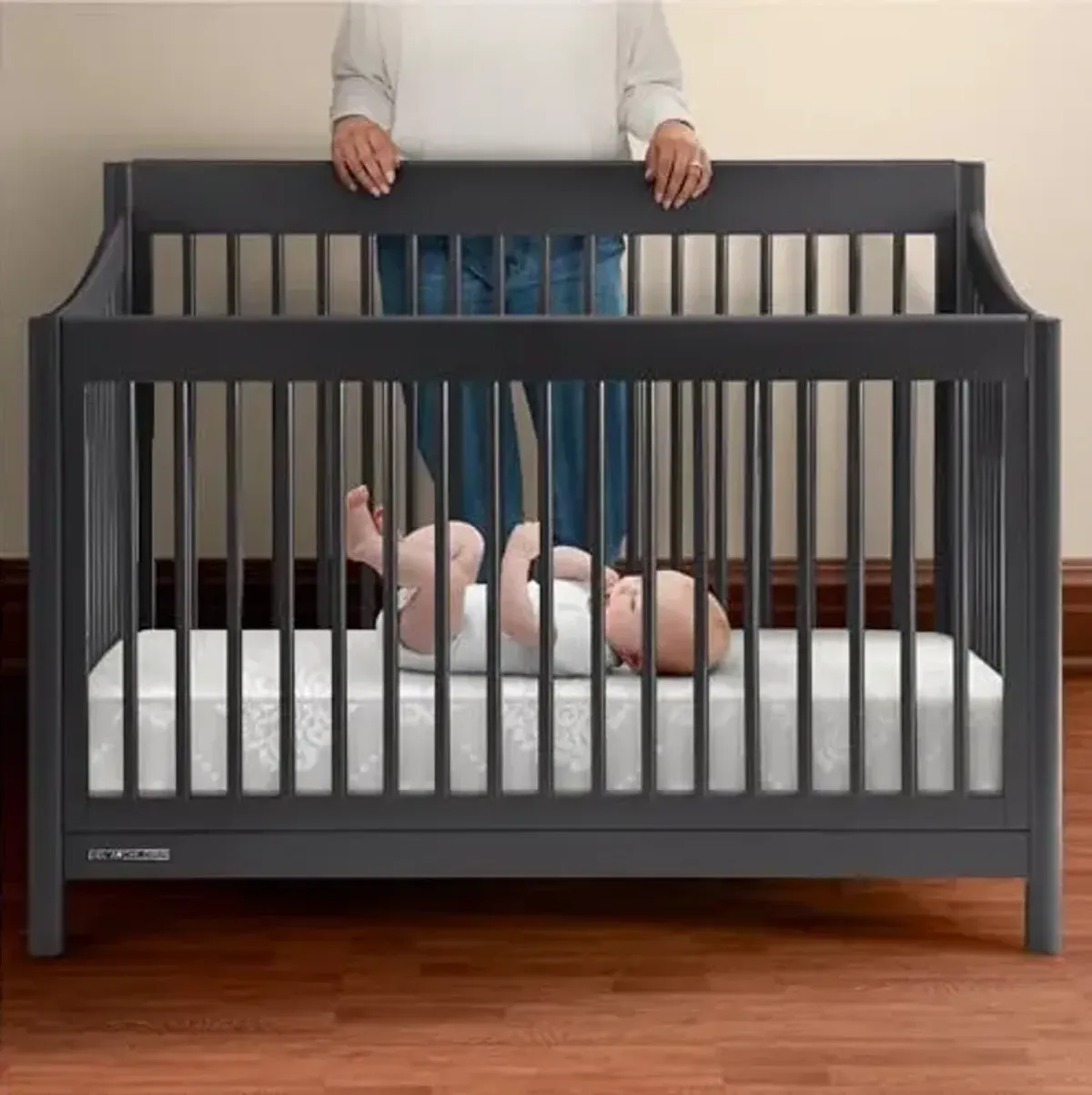 Beautyrest Beginnings Black Brilliant Sun 2-Stage Premium Crib and Toddler Mattress with Plant-Based Soy Foam and Gel Memory Foam