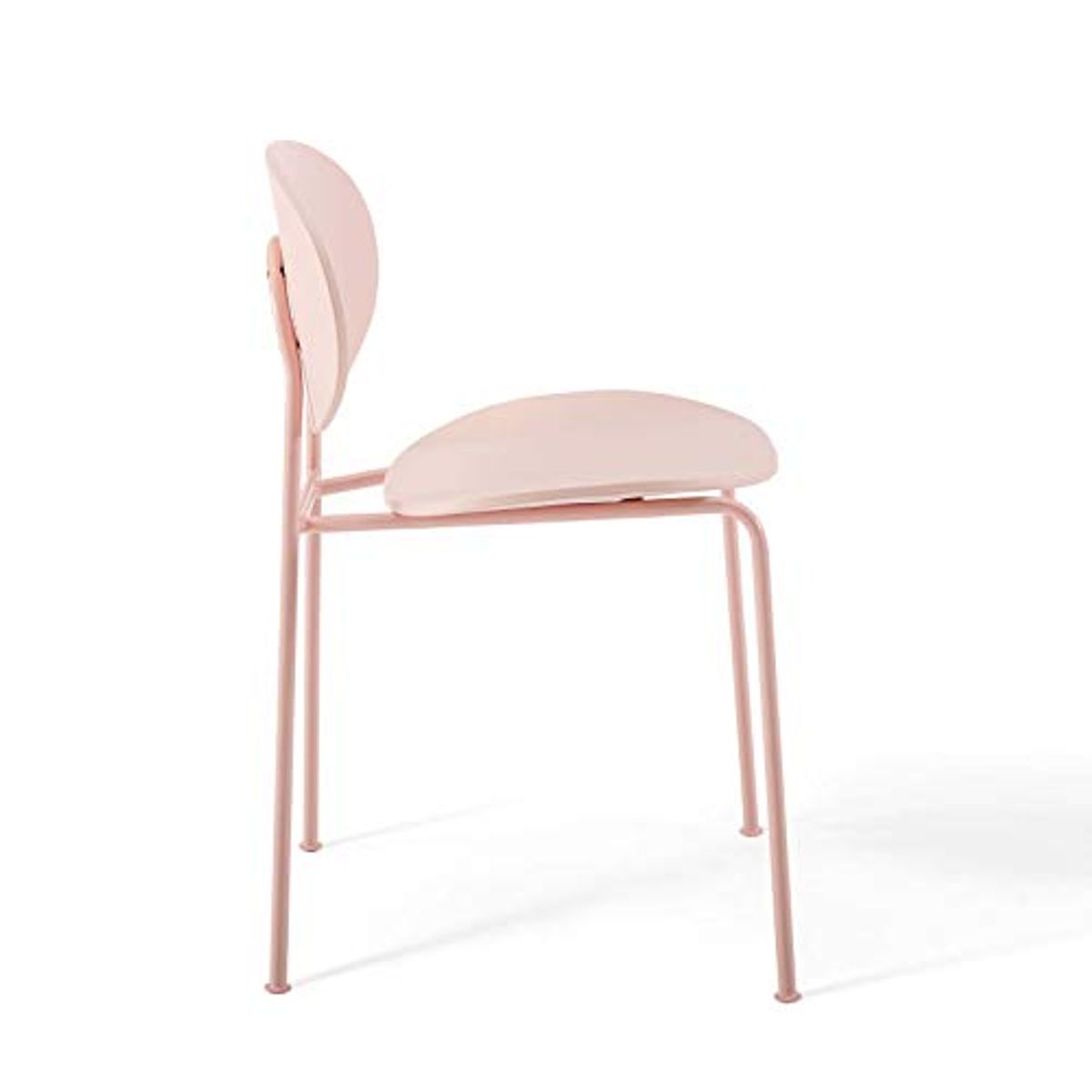 Modway Palette Modern Molded Plastic Accent Dining Chair in Pink - Set of 2 - Comes Fully Assembled