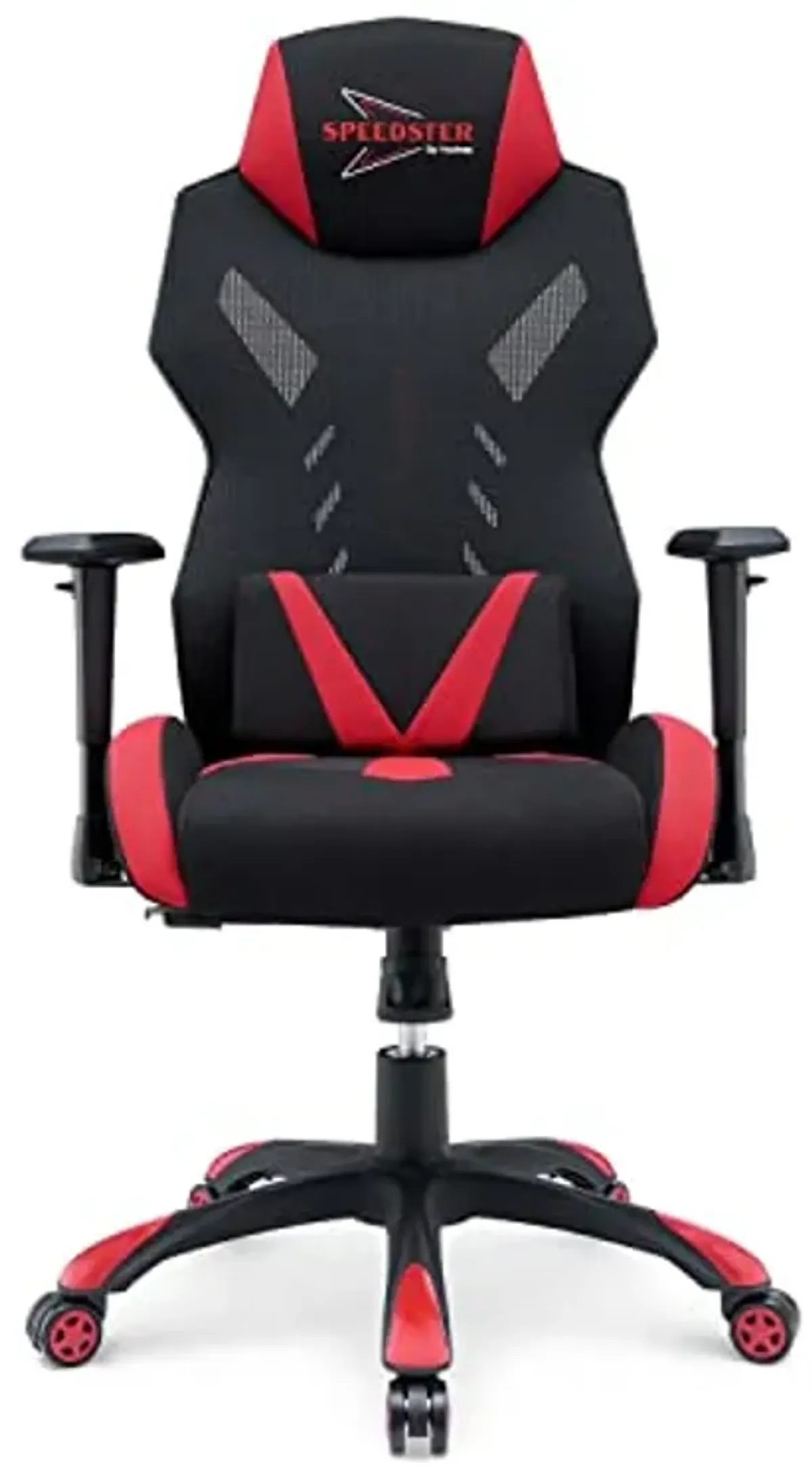 Modway Speedster Ergonomic Mesh Gaming Computer Desk Chair in Black Red