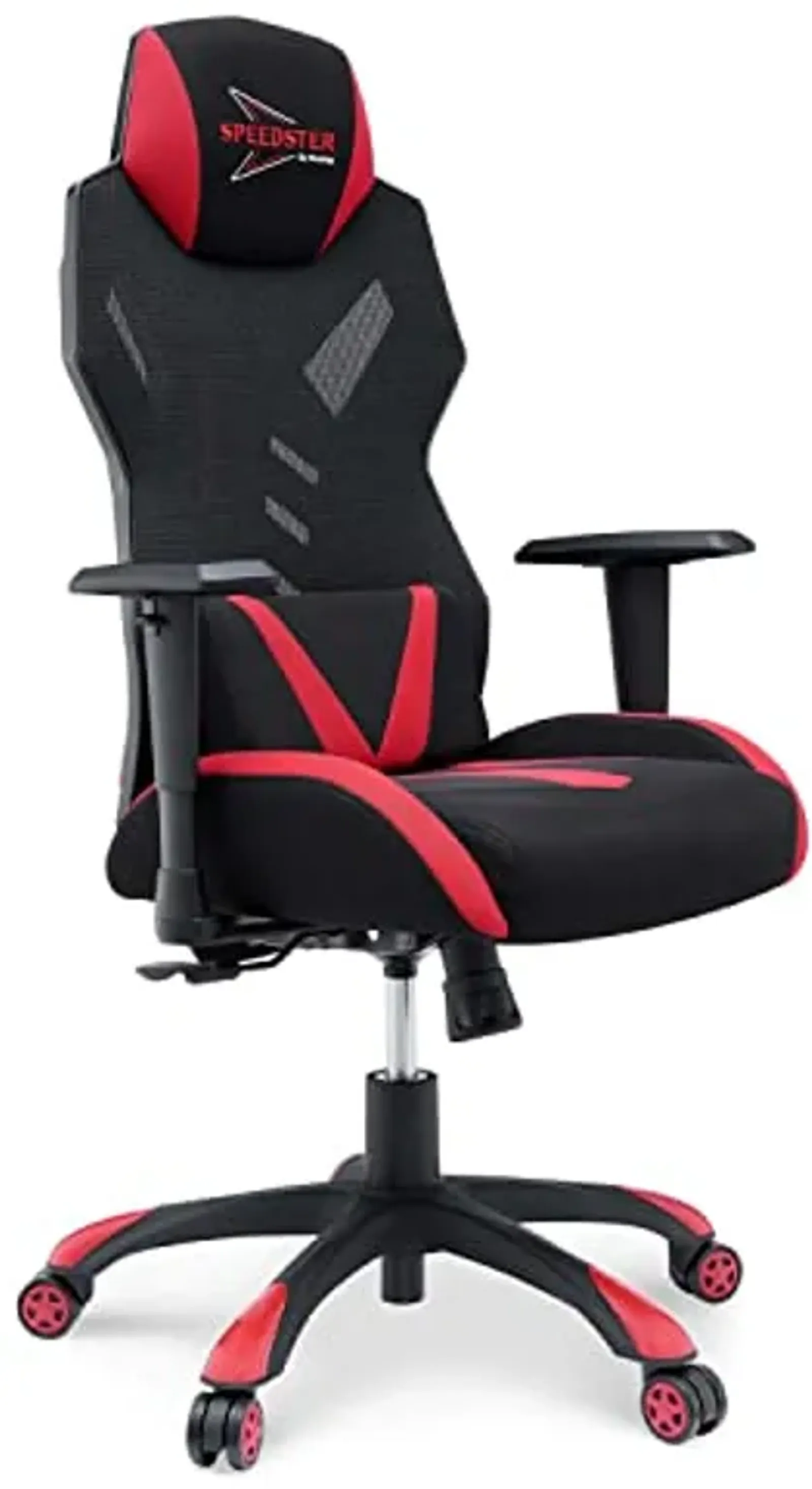 Modway Speedster Ergonomic Mesh Gaming Computer Desk Chair in Black Red