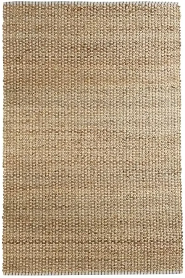 LR Home 2x3 Scalloped Natural Jute Indoor Area Rug for Home Decor | Bohemian Rugs for Bedroom, Living Room, Playroom, Entryway, Office| Modern Farmhouse Boho Area Rug for Room Decor | Tan/Indigo