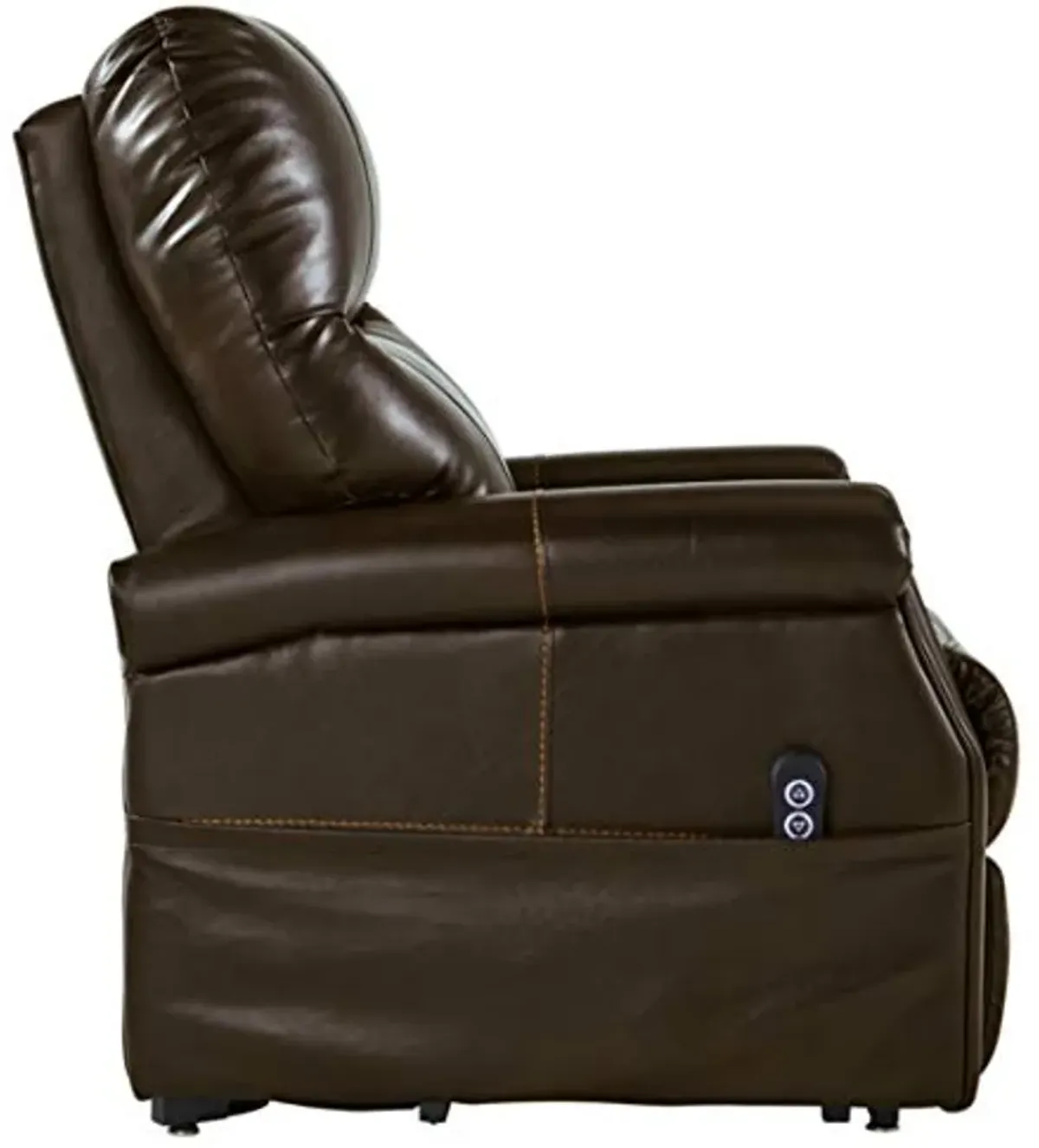 Signature Design by Ashley Markridge Faux Leather Modern Electric Power Lift Recliner for Elderly, Brown