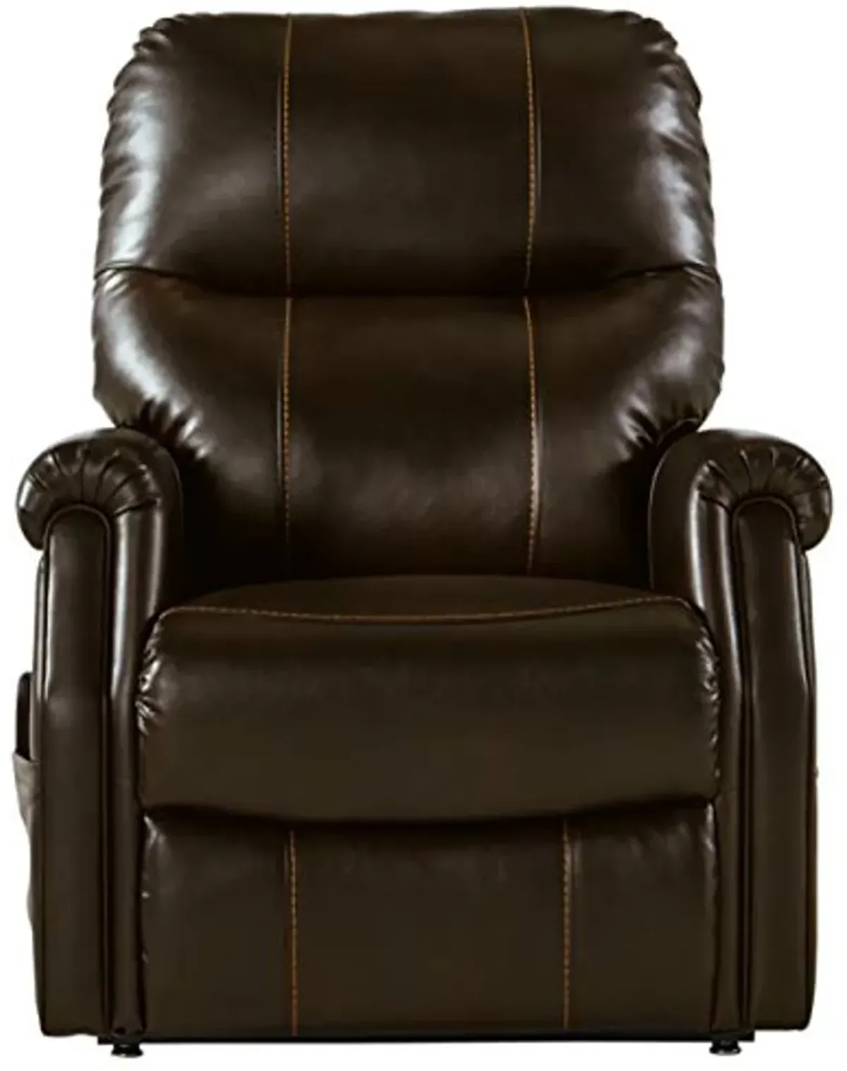 Signature Design by Ashley Markridge Faux Leather Modern Electric Power Lift Recliner for Elderly, Brown