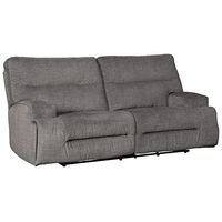 Signature Design by Ashley Coombs Oversized Contemporary 2 Seat Manual Pull Tab Reclining Sofa, Gray