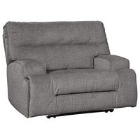 Signature Design by Ashley Coombs Contemporary Wide Seat Power Recliner, Gray