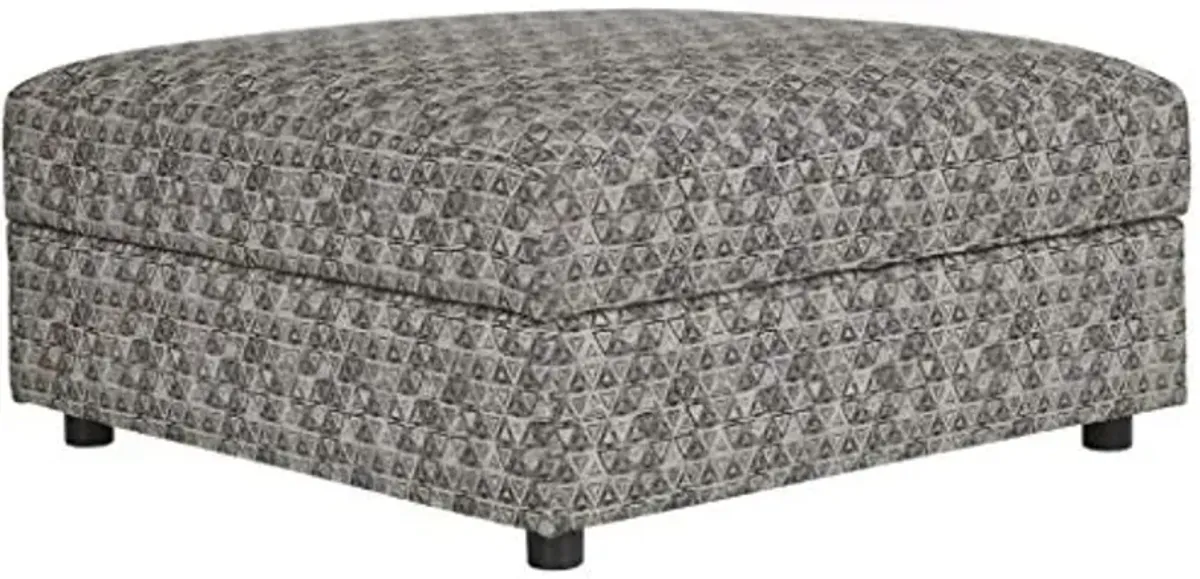 Signature Design by Ashley Kellway Geometric Print Square Storage Ottoman, Gray