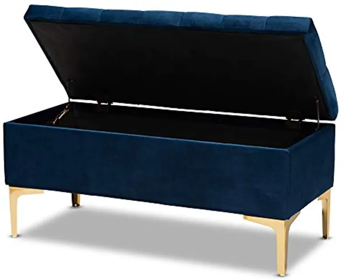 Baxton Studio Ottomans, Navy Blue/Gold