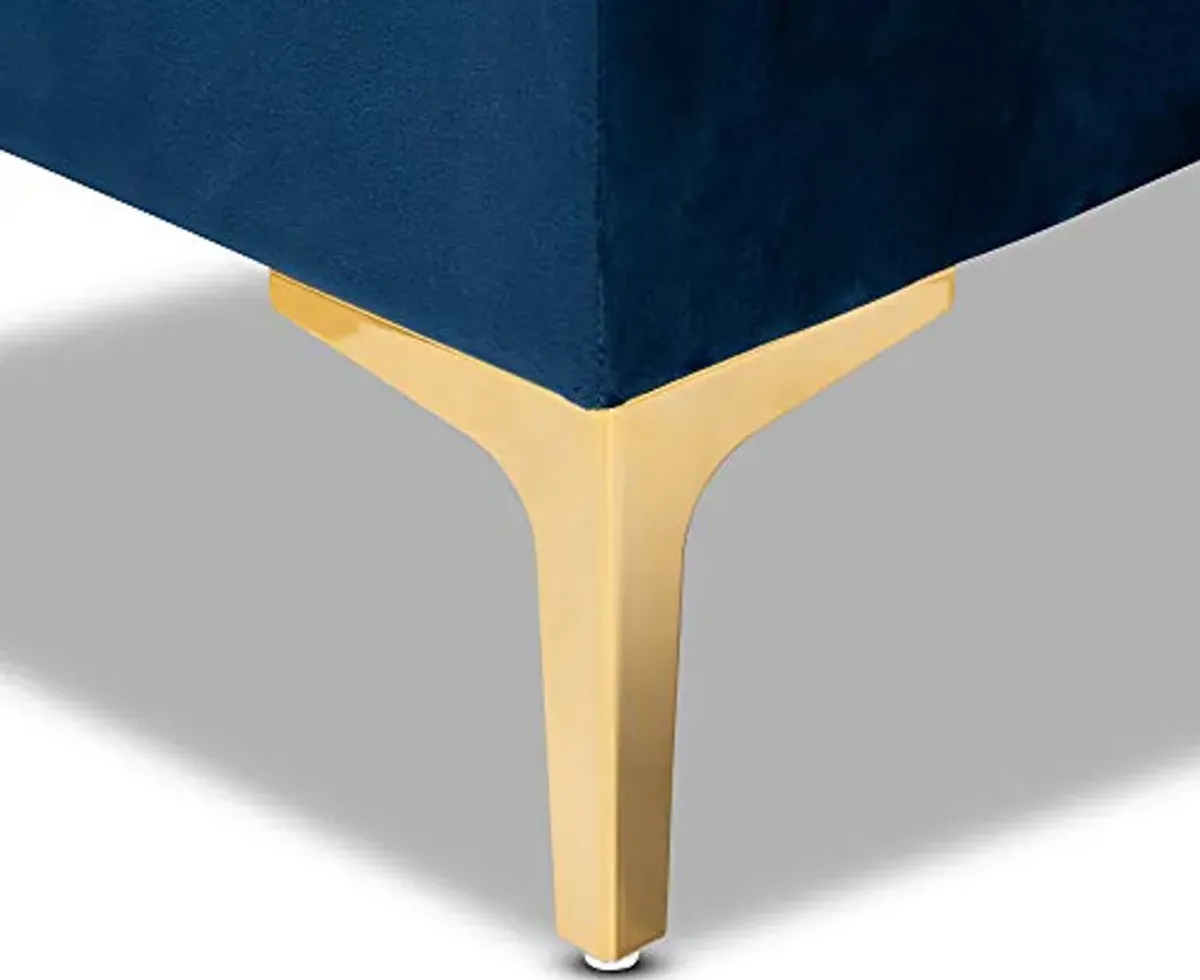 Baxton Studio Ottomans, Navy Blue/Gold