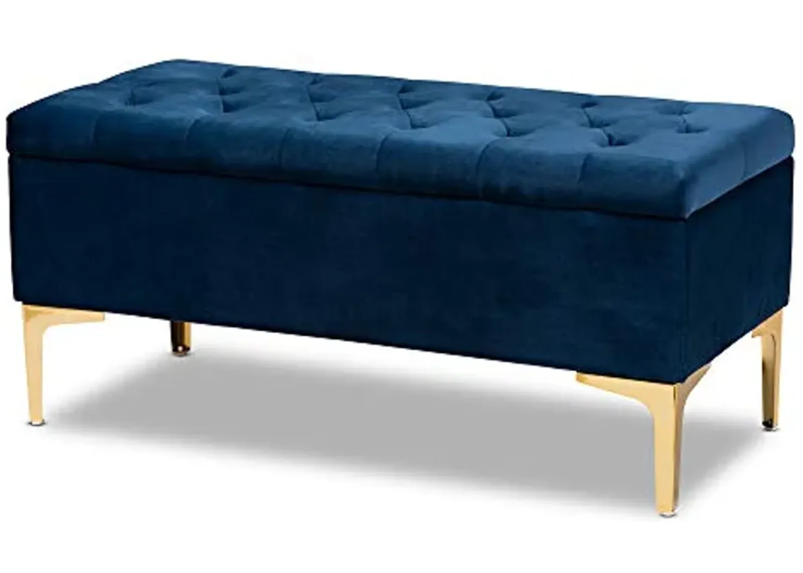 Baxton Studio Ottomans, Navy Blue/Gold