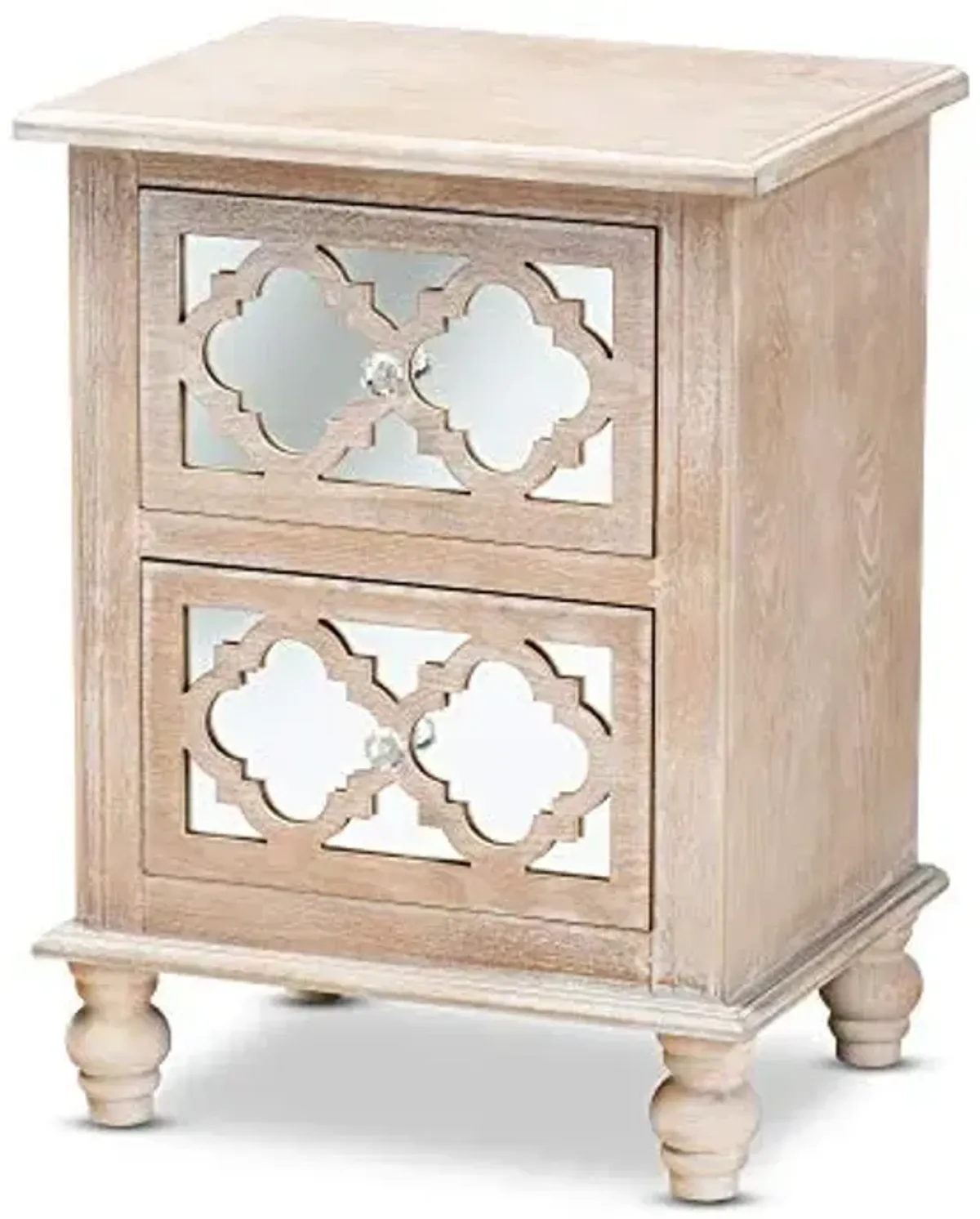 Baxton Studio Nightstands, Natural/Mirror