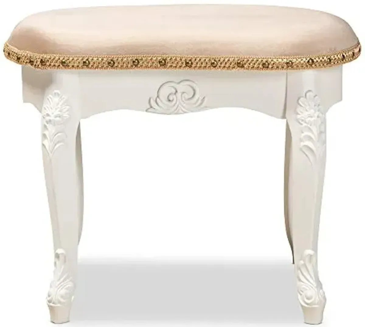 Baxton Studio Ottomans, Sand/White/Gold
