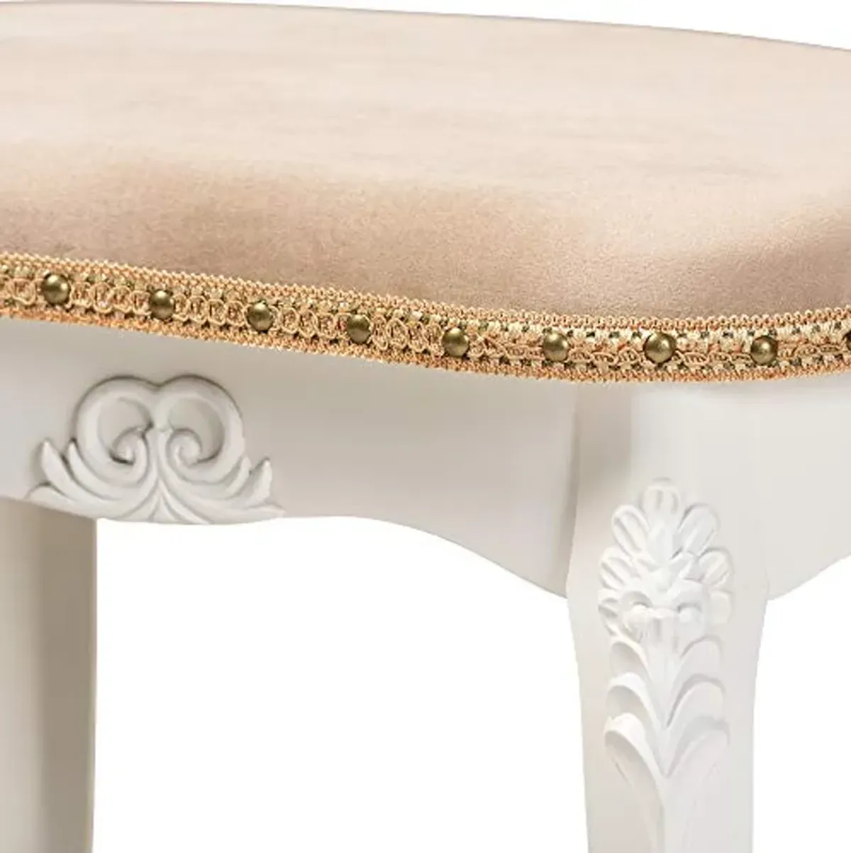 Baxton Studio Ottomans, Sand/White/Gold