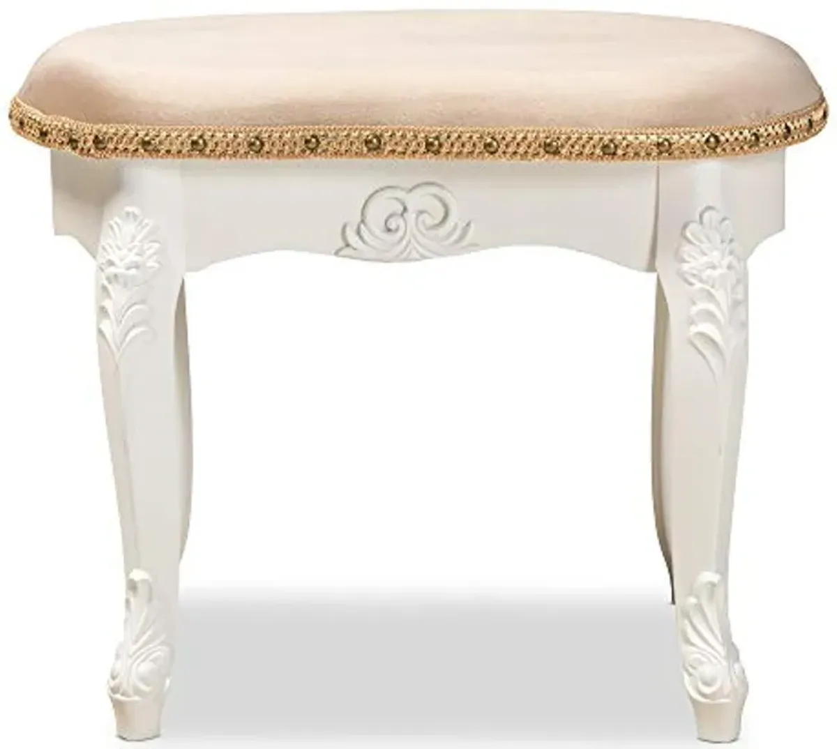 Baxton Studio Ottomans, Sand/White/Gold