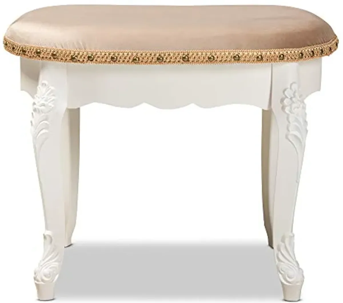 Baxton Studio Ottomans, Sand/White/Gold